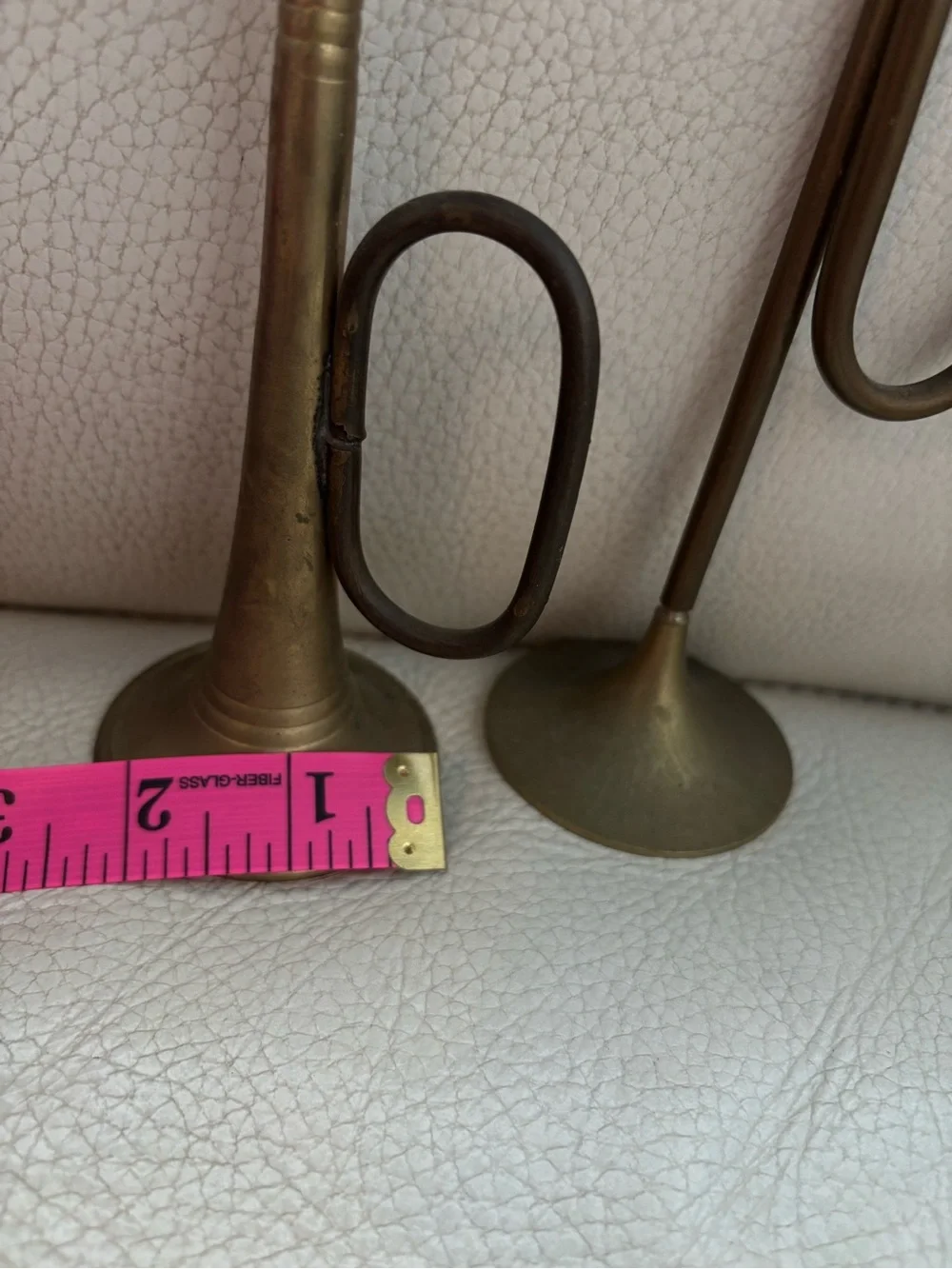 Antique-Style Brass Candle Holders - Brown Finish